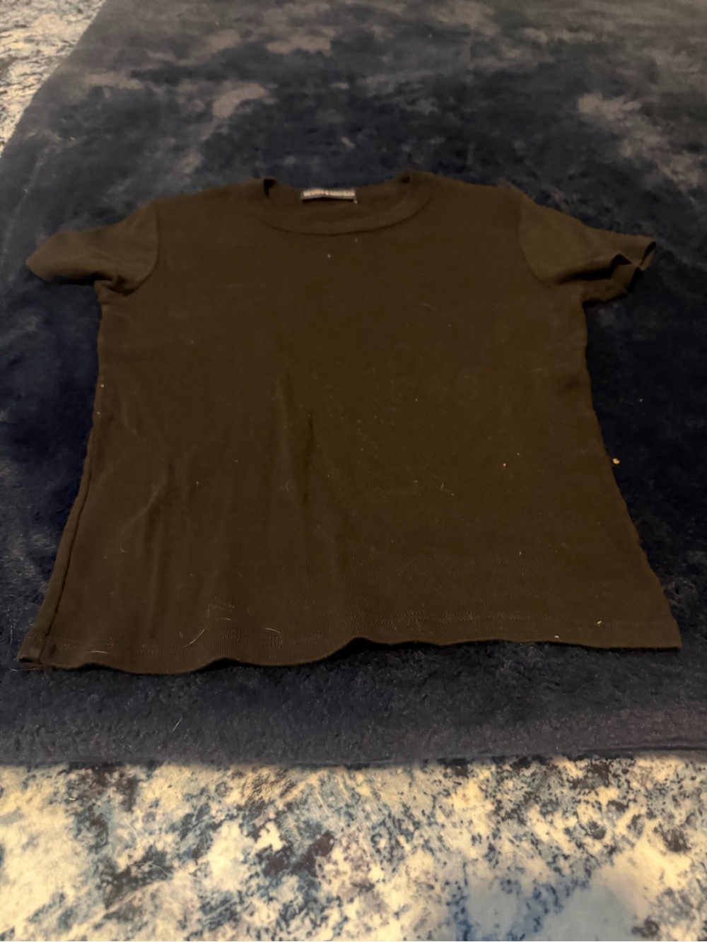 Black Short Sleeve Knit Top